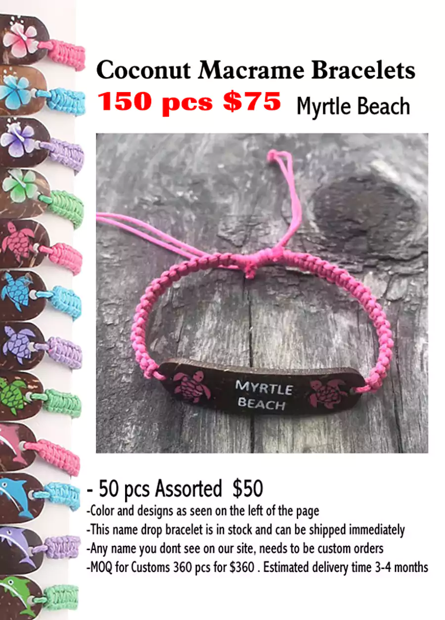 Coconut Macrame Bracelets -Myrtle Beach (CL)